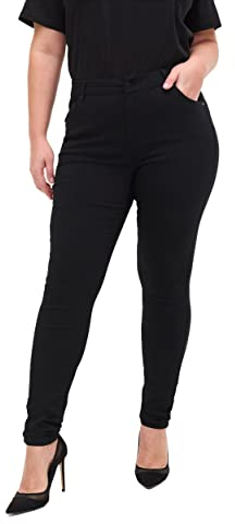 Zizzi Damen Große Größen Hose Slim Fit Eng Stretch Jeggings, Schwarz, 48