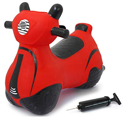 JAMARA 460572 - Hüpfroller - BPA-Frei, bis 50 kg, fördert den Gleichgewichtssinn und die motorischen Fähigkeiten, robust und widerstandsfähig, pflegeleicht, Rot