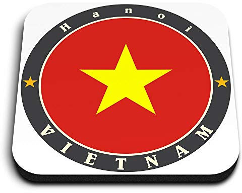 1 x Square MDF Fridge Magnet - Hanoi Vietnam Flag Travel Asia 5631