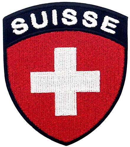 Schweiz Schild Flagge Bestickter Aufnäher zum Aufbügeln/Annähen
