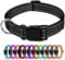 TagME Reflective Nylon Dog Collars, Adjustable Classic Pet Collar with Quick Release Buckle for Puppy, Black, 1.0 cm Width
