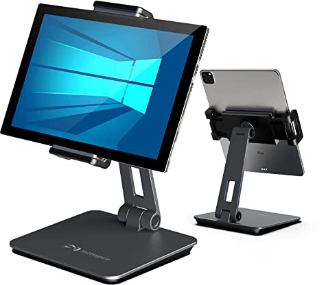 Inifispce Surface Pro Ständer, iPad Pro Ständer, schwere Aluminiumlegierung, Tablet-Ständer für 11.9 cm,33 cm Bildschirme Surface Pro Serie, Air, Samsung Galaxy Tabs und mehr (dunkelgrau)