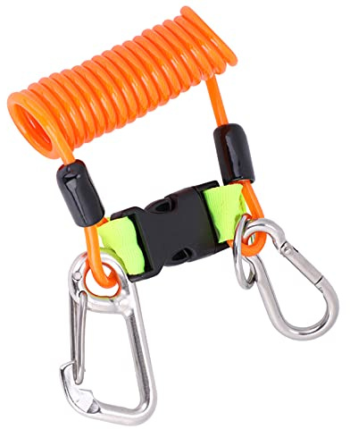 KIKYO Tauchspule, Tauchen Sie weiter Anti-Lost Spring Coil Lanyard Sicherheits-Notfallwerkzeug zum Tauchen, Klettern im Freien(Orange)
