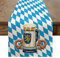 Artoid Mode Raute Oktoberfest Brezel Bayrisch Blau Tischläufer, Waschbar Modern Küche Esstisch Dekoration für drinnen und draußen Urlaub Party Wohnzimmer Dekor 40 x 140 cm
