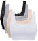 Vertvie Womens Strech Ohne Buegel Push up Yoga Sports BH Bra Top Set Fuer Fitnesstraining Polsterung (Schwarz+Weiß+Haut+Hellgrau, EU L/Tag XL)