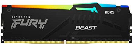 Kingston FURY Beast Black RGB 8GB 6000MT/s DDR5 CL40 DIMM Desktop Gaming Memory Single Module - KF560C40BBA-8
