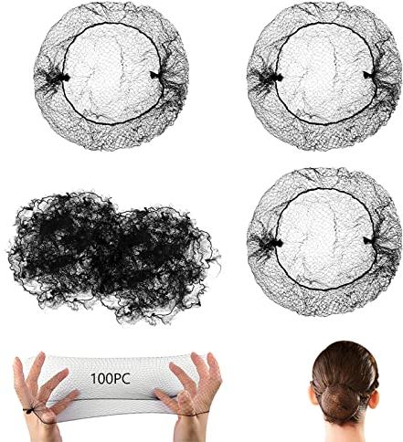 Filet Chignon, Filet Cheveux, 100 Pcs Filets à Cheveu, Filets à Cheveux Invisibles, Convient pour Cinéma et Télévision, Danse, Agents de bord, lInfirmières