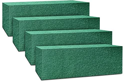 4x Steckschaum Steckschwamm Ziegel Block Steckziegel 20x10x7,5cm - Nasssteckschaum Steckmoos Steckmasse für Frischblumen Blumen Gesteck Blumenstrauß - Schaumstoff Basteln Adventskranz Hochzeit Deko