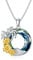 Palm Tree Necklace for Women Sterling Silver Crystal Palm Tree Pendant, Sterling Silver, n