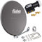 hb-digita & Fuba 80cm Satellitenantenne DAL 800A anthrazit Aluminium Schüssel Reflektor Spiegel Klapparm + HB-DIGITAL Twin LNB 2 Teilnehmer UHD schwarz + vergoldete F-Stecker