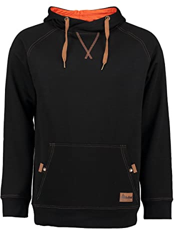 TOM COLLINS Herren Kapuzenpullover Sweatshirt mit Kängurutaschen Morom, Größe:5XL, Farbe:schwarz
