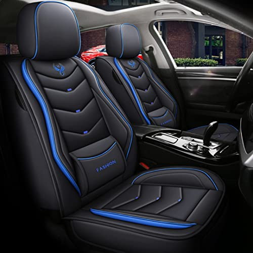 QIOZO Sitzbezüge Auto Autositzbezüge Universal Set für Jeep Wrangler Unlimited Rubicon 10th Anniversary(JK) / 1941(JL) 392(JL) 4xe(JL) EcoDiesel(JL) Recon(JK) X(JK) Auto Zubehör/Schwarz Blau