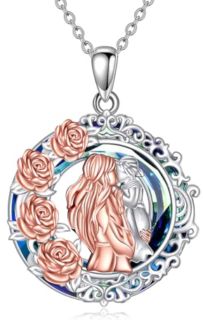 YAFEINI Mutter und Tochter Kette Sterling Silber Mama Anhänger Halskette Weihnachten Geburtstag Anhänger Muttertag Kette Schmuck Geschenke für Mutter Tochter