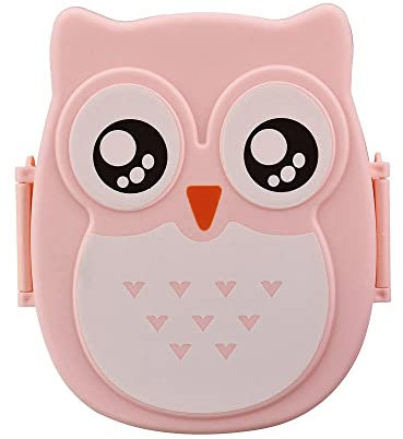 Food Bento Lunchbox Eule Aufbewahrungsbox Box Container Lunch Bag Weinkühltasche Transparent (Pink, One Size)