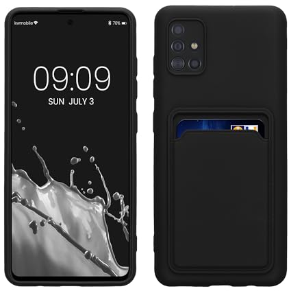 kwmobile Handyhülle kompatibel mit Samsung Galaxy A51 Hülle - Handy Cover mit Fach für Karten - in Schwarz