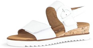 Gabor Damen Keilsandalen, Frauen Sandalen,Moderate Mehrweite (G),Sommerschuhe,Freizeitschuhe,offene Schuhe,Weiss(Kork/offwhi),38.5 EU / 5.5 UK