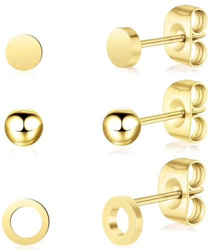 Artskin Titan Frauen gold Ohrstecker nickelfrei hypoallergen Mädchen Ohrringe Ohrstecker für empfindliche Ohren klassischen Ohrring Frauen Mädchen Teenager