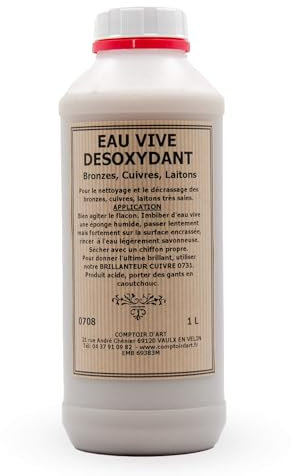 Comptoir d'Art - Désoxydant Eau Vive (0708) pour Métaux Cuivreux Bronzes Cuivres Laitons (1L)