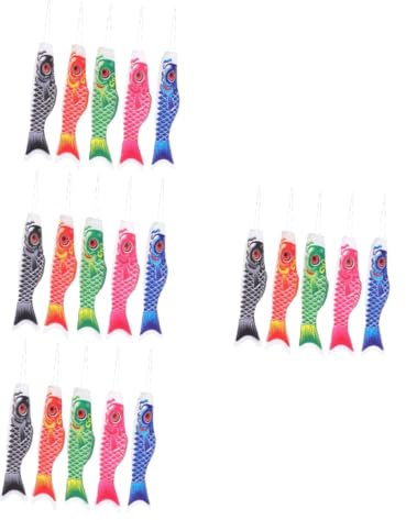 BESPORTBLE 20stücke Teiliges Koinobori Windsock Hängedekoration Japanische Fischflaggen Für Garten Restaurant Und Festivals Stilvolle Outdoor-dekoration Mit Hervorragender Verarbeitung