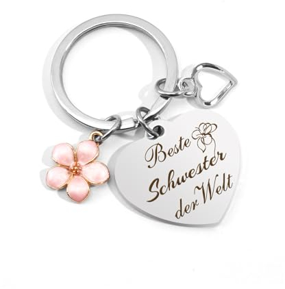 Schwester Geschenk - Schlüsselanhänger für Beste Schwester, Schwesterherz Geburtstag und Weihnachten