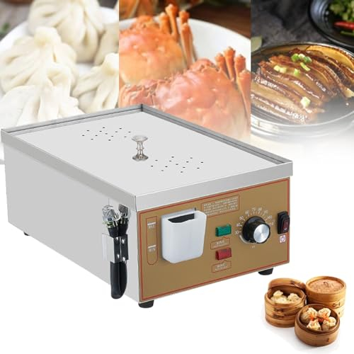Kommerzielle Brötchen Dampfer, gedämpfte Brötchen Maschine kommerzielle elektrische Dampfer Dampfer für Kochen Veg Edelstahl U-Rohr Heizung trocken kochen Alarm,2holes