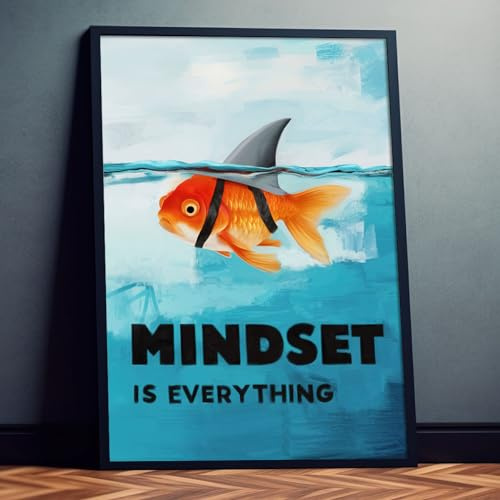 Dekomundo ?MINDSET is everything? Motivationsposter für Wohnzimmer, Schlafzimmer, Büro, 40x50 cm
