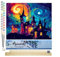 Figured'Art Peinture par Numéro Adulte avec Cadre Château fantastique - Activité Manuelle Kit de Loisir Créatif DIY Numéro d'Art Complet - 40x50cm avec châssis en bois à monter