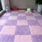 12Pcs/24Pcs 12x12x0.4inch EVA Plush Floor Tiles Mat, Thickened Warm Interlocking Puzzle Area Rug, Crawling Mat Carpet for Home Office Nursery Gym Yoga (24Pcs,Pink and Purple)