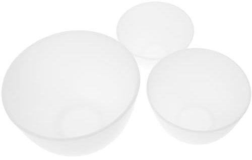 ULTECHNOVO 3 Pcs Silicone Mixing Bowl Set, Reusable Prep and Serve Bowls Facemask Mixing Bowl for Facial Mask, Skincare, DIY Craft, Resin, Acrylic Painting, White