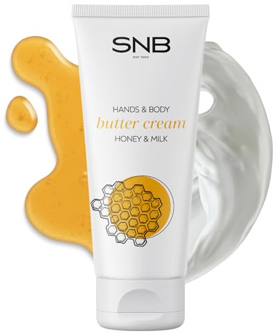 SNB Professional Butter Creme für Hände und Körper HONIG und MILCH 200 ml – Reichhaltige Pflegecreme mit Bienenprodukten, Glycerin, Jojoba- und Sheabutter – Intensive Feuchtigkeit für trockene Haut