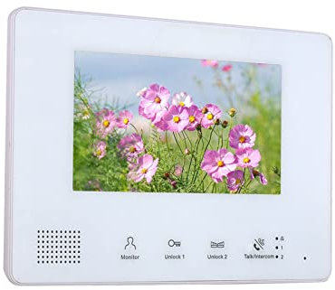 Sonnette électronique 7 Pouces Bus 2 Fils Interphone vidéo à Empreintes digitales Systèmes d'interphone pour la Maison Serrure de Porte électronique Sonnette vidéo (Couleur : 1 caméra 2 moniteurs