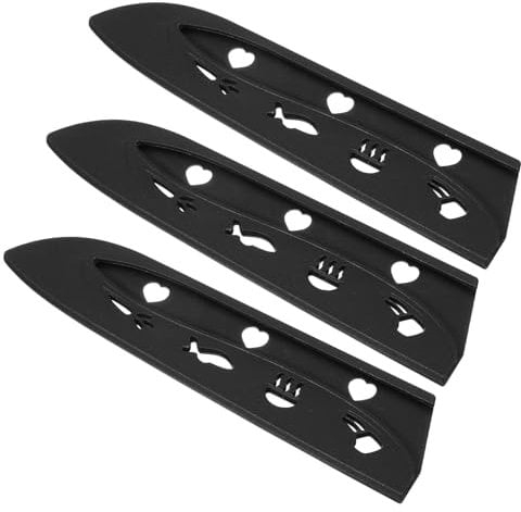 PATIKIL 3Pcs Plastic Safety Knife Cover Sleeves for 7 Chef Knife, Chopping Knife Guard Blade Protector Universal Knife Sheath for Kitchen Bar, Black