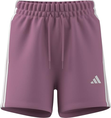 adidas Women's Essentials 3-Stripes Cotton Shorts, st Tropic Bloom/White, XS Short