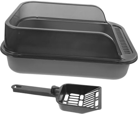 Abaodam Cat Litter Box for Senior Cats Large Covered Litter Tray Lid Dust- Sifting Stain Resistant Scoop Pet Supplies