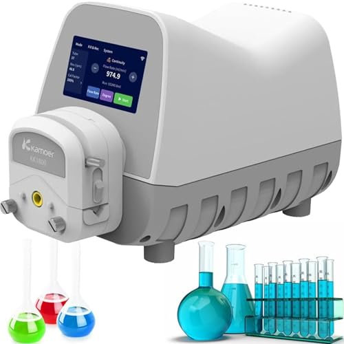 Bomba peristáltica dosificadora con pantalla táctil inteligente, bomba peristáltica inteligente 1589 ml/min, bomba dosificadora líquidos laboratorio 50W, para experimentos, química