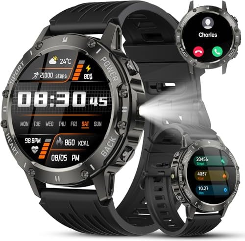 TIMU Smartwatch Uomo, 1,39 HD Orologio Smartwatch Uomo con Chiamata Bluetooth 5.3, 114+ Modalità Sportive, Sonno/Cardiofrequenzimetro/Contapassi, IP68 impermeabile Smart Watch per Android iOS, Nero