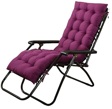 Surwin Volltonfarbe Sonnenliege Auflage, Lange Auflagen für Gartenliegen, Liegestuhl Hochlehner Gartenliege Liegestuhl Balkon Relaxliege Garten Sonnenliegen Outdoor (Lila,53x178cm)