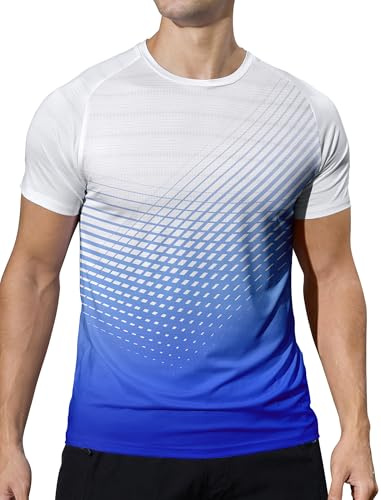 Men’s T-Shirts Gym Running T Shirts for Men Moisture Wicking Athletic Sport Breathable Tops Quick Dry Short Sleeve Workout T-Shirt