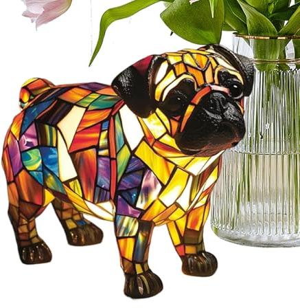 Mops-Licht – Hunde-Tischlampe, 2025 Kunst-Nachtlicht, Themen-Raumdekoration | Sanft leuchtender für Schlafzimmer, Schreibtische und Kinderzimmer, für Kinder, Haustierliebhaber und zur