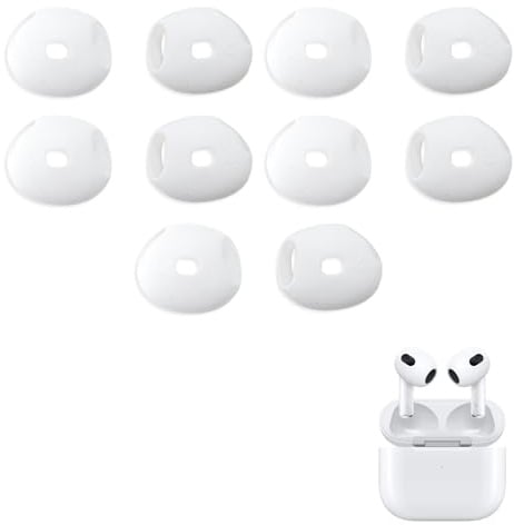 5 Paar Ultradünne Ersatz-Ohrstöpsel für AirPods 4 aus Hochwertigem Silikon, rutschfeste Abdeckungen für Verbesserten Komfort und Akustik, Weiß