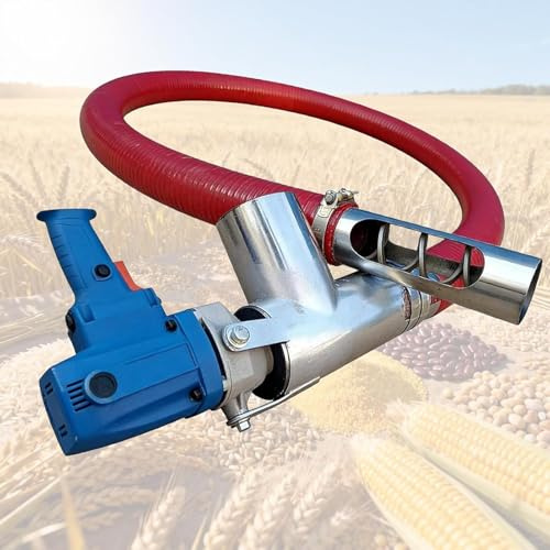LQQYJSM Transportador Tornillo Industrial 2000 W, Transportador Sinfín Eléctrico Que Transfiere Eficientemente Grano Y Arena Mediante Una Manguera Flexible 1,5 M para Agricultura, Construcción