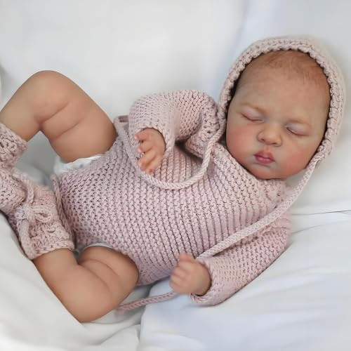 ROSHUAN Mini bambole reborn da 30,5 cm in silicone per tutto il corpo in vinile che dorme ragazza che sembra reale realistica bambola neonato realistica bambole preemie bambole giocattolo fatto a mano