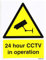 V Safety 24 Hour CCTV in Operation Safety Sign – 150 x 200mm Self Adhesive Vinyl – Security Surveillance Warning Notice – Black/Yellow – ISO 7010 Compliant for Doors, Walls & Indoor Surfaces