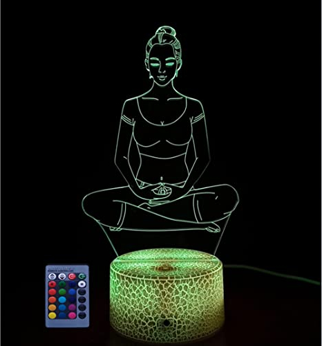 3D Yoga Lampe USB-Strom Fernbedienung 7/16 Farben Amazing Optical Illusion 3D wachsen LED Lampe Formen Kinder Schlafzimmer Nacht Licht