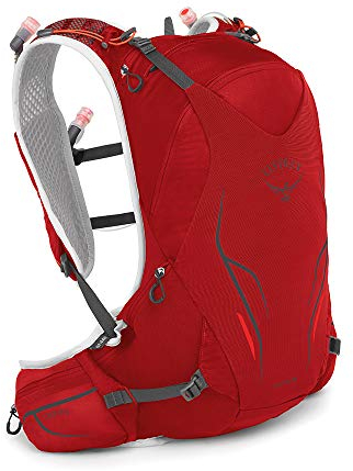 Osprey Duro 15 unisex Laufrucksack mit Hydraulics™ LT 2,5-Liter-Trinkblase - Phoenix Red (M/L)