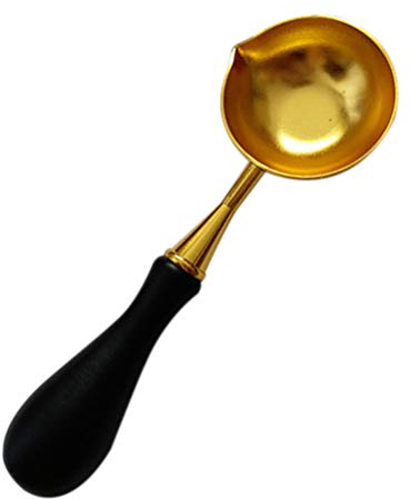 Supvox Siegellack-Löffel-Weinlese-Schwarz-Griff-Bequeme Wachs-Dichtungs-Feuer-Farben-Löffel