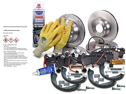 BESTPRICE Bremsenset inkl. Bremsscheiben vorne Ø 350 mm + hinten Ø 210 mm + Bremsbeläge vorne und Bremsbacken hinten und hinten, Kompatibel mit AUDI Q7 (4LB), VW TOUAREG (7LA, 7L6, 7L7)