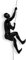ADM - 'Bergsteiger' - Moderne figurative Skulptur aus lackiertem Harz, zum Aufhängen an der Wand - Schwarz - H29 cm