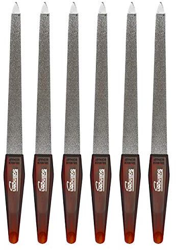 May - 6x Saphir-Nagelfeile aus Solingen - Feile für Fingernägel - 18 cm lang