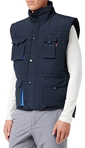 Velilla 205902 Gilet imbottito bicolore multitasche blu navy e celeste, taglia L